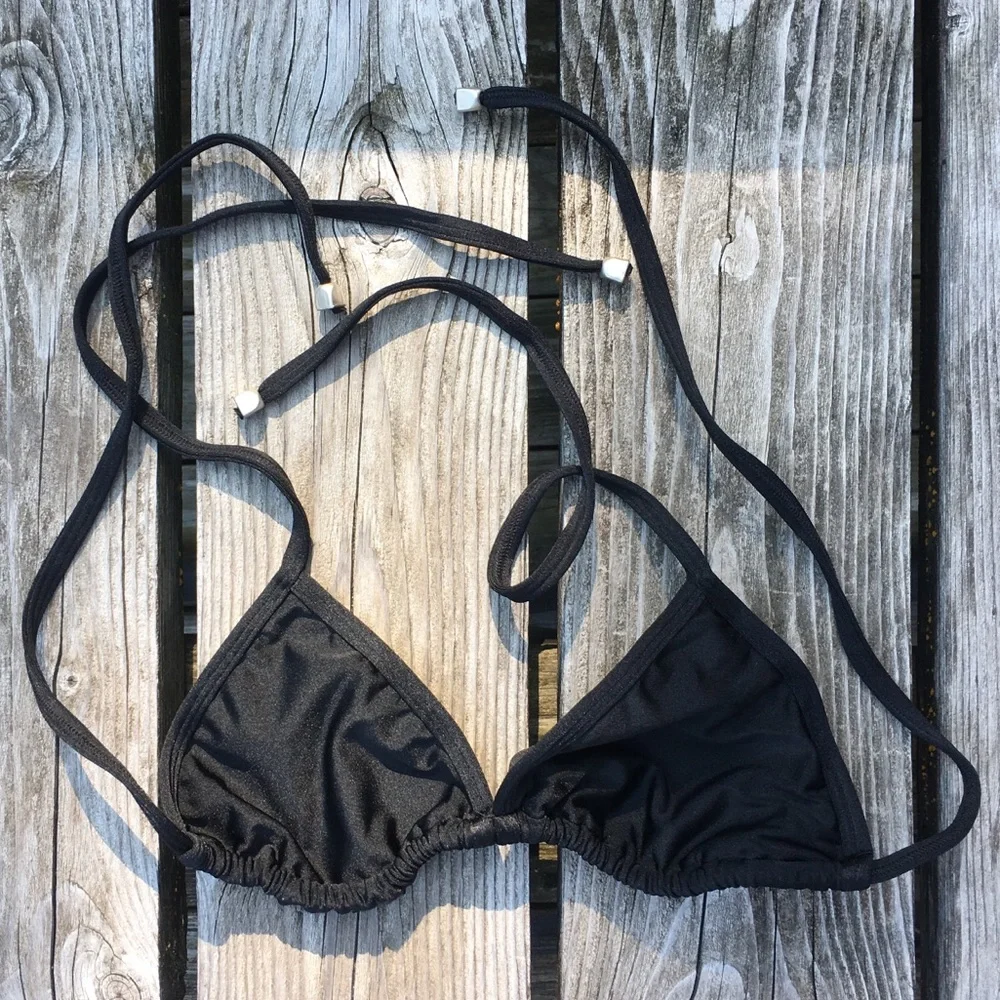- Black Slide Triangle String Bikini Top! NEW!